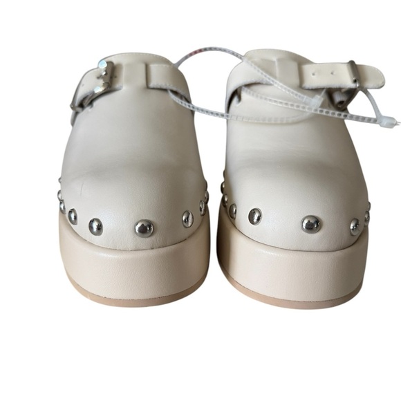 Dolce Vita Yevan Platform Studded Leather Clogs Mule Ivory Cream Latte NEW - Picture 8 of 12